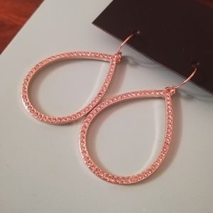 Rose Gold Teardrop Earrings. Pear Shape.